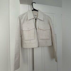 White twill zip up jacket - Abercrombie size S